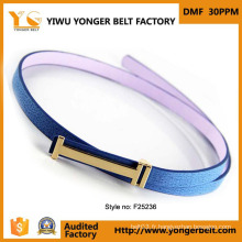 Beautiful Style Blue Fashion Buckle Skinny Faux Leather Fashion Belt